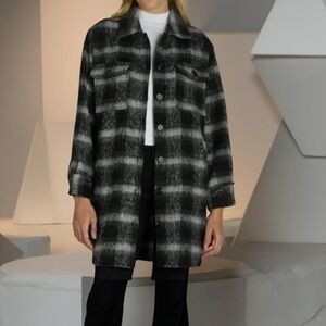 Plaid Jacket Women's Black and Gray Plaid Jacket NWT